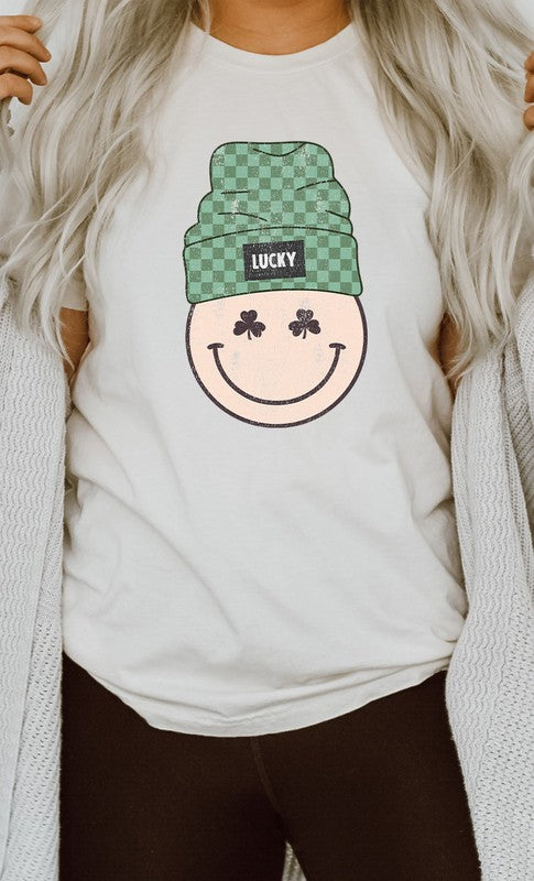 CURVY - Lucky Clover Smiley with Beanie PLUS Graphic Tee (MULTIPLE COLORS) - BP