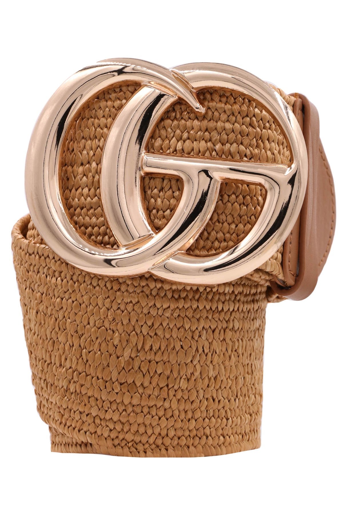 GG Big Buckle Elastic Straw Belt (2 COLOR OPTIONS)