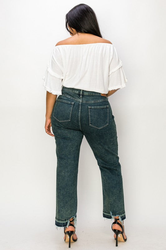 CURVY - ARTEMIS - HIGH RISE STRETCH STRAIGHT JEANS - BP