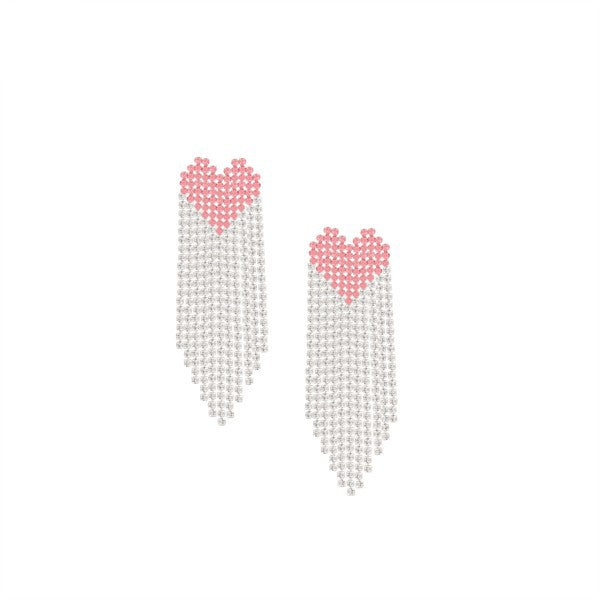 Honest Discussions Heart Tassle Earrings (Multiple Colors)