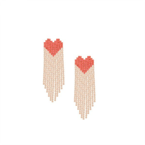 Honest Discussions Heart Tassle Earrings (Multiple Colors)