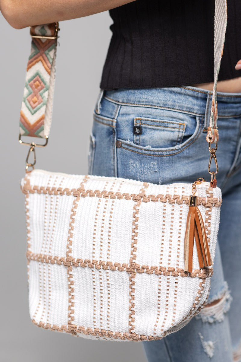 On My Own Path Woven Crossbody Bag