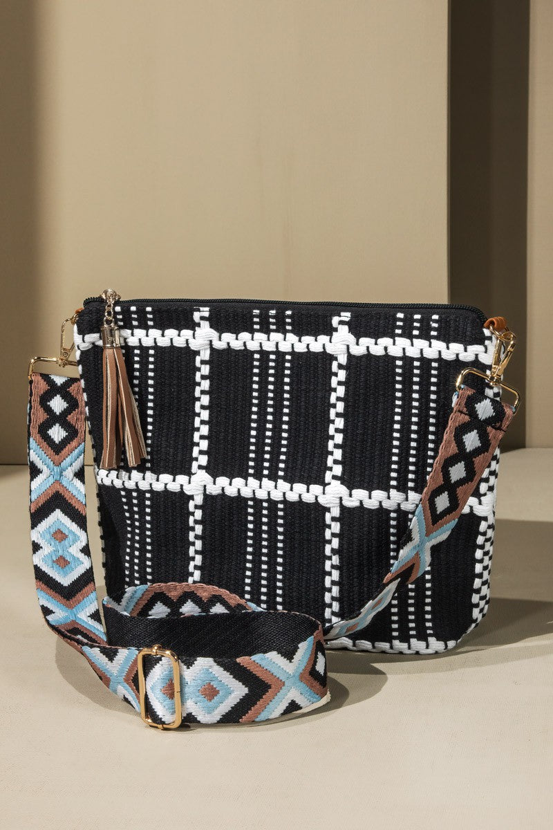 On My Own Path Woven Crossbody Bag