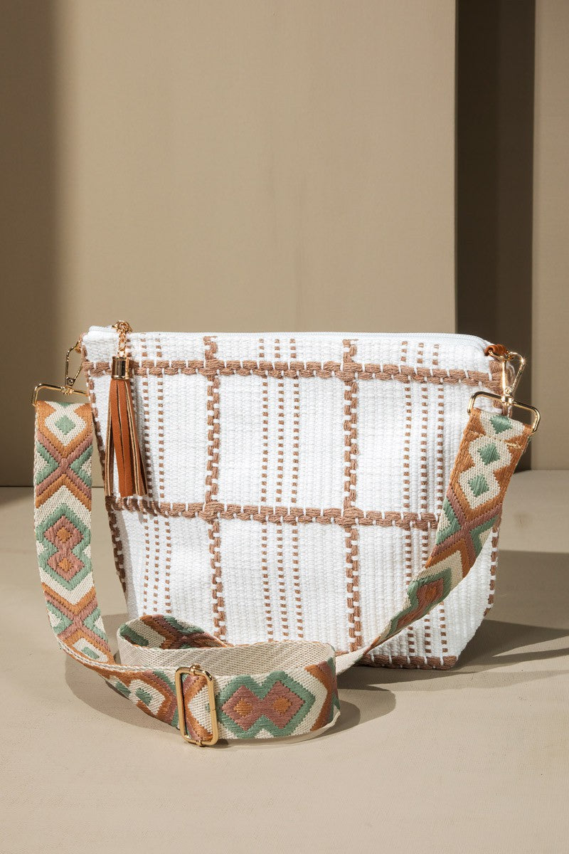 On My Own Path Woven Crossbody Bag