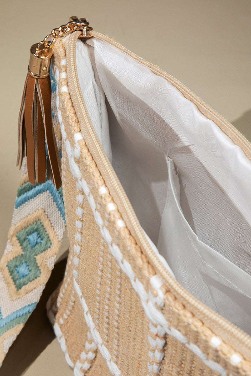 On My Own Path Woven Crossbody Bag