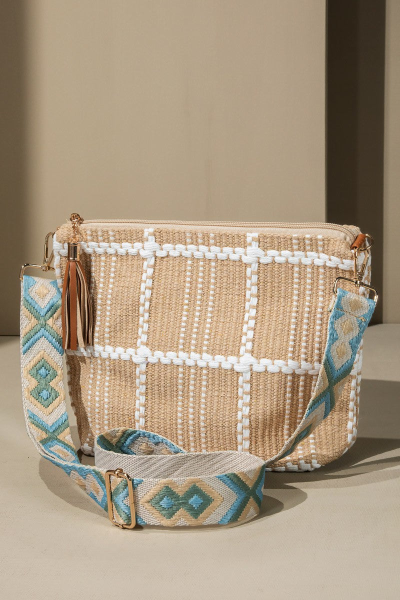 On My Own Path Woven Crossbody Bag