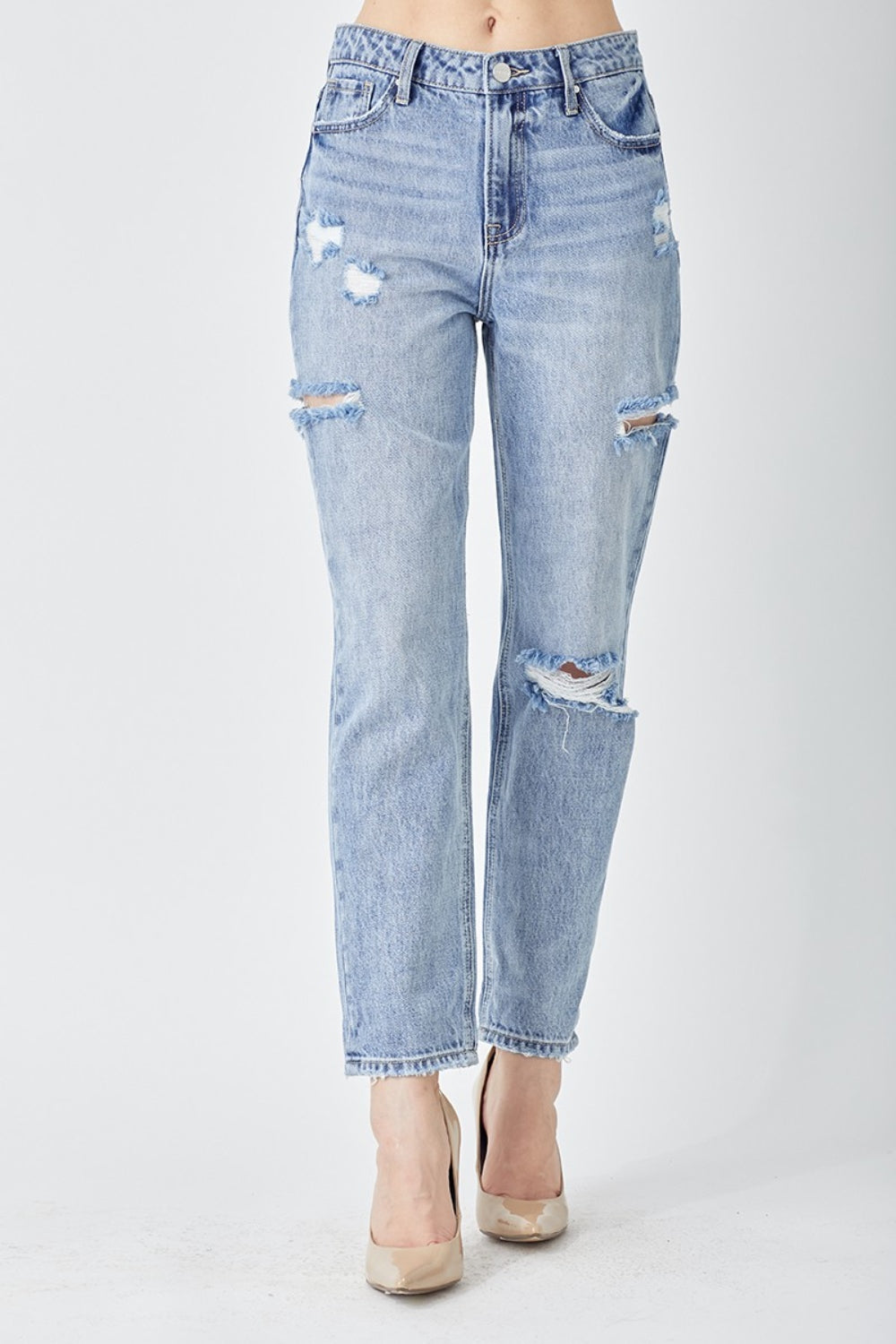 (1-13) Sofia RISEN Distressed Slim Cropped Jeans