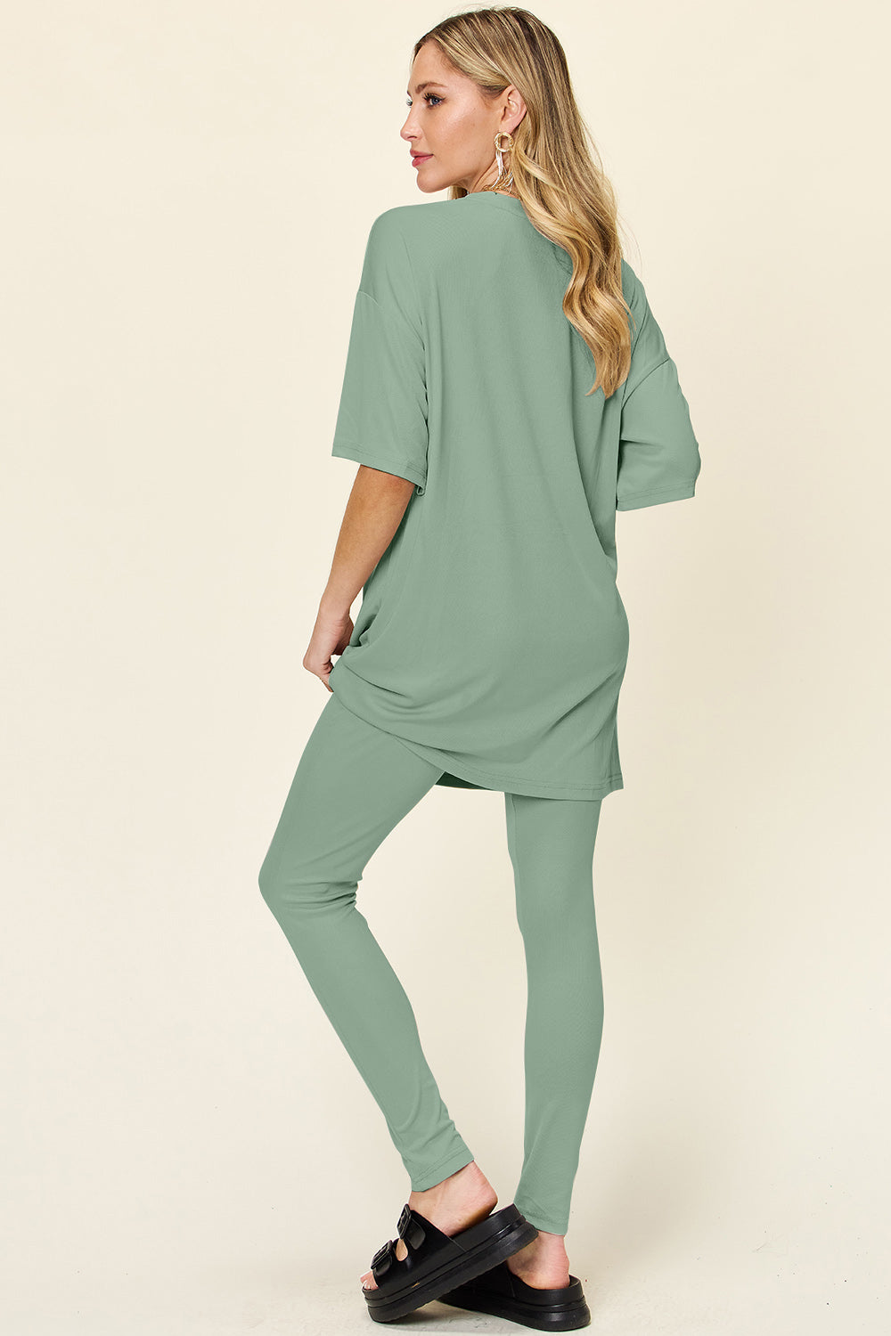 Grab Me Starbees Round Neck Dropped Shoulder T-Shirt and Leggings Set (Multiple Colors) - BP