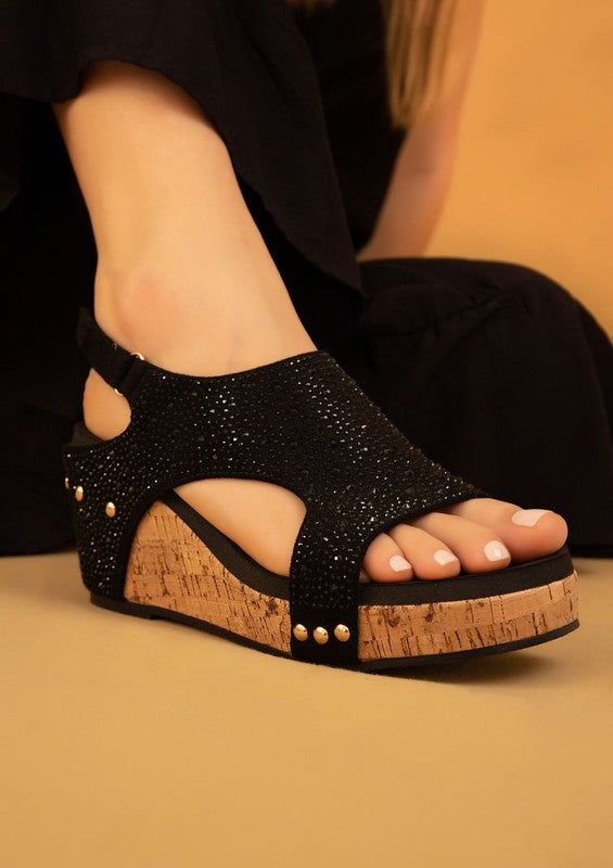 Barbara Rhinestone Covered Wedges (Multiple Colors)