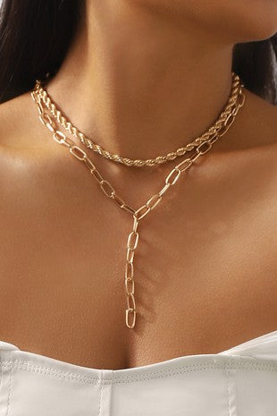 Dangling Paper Clip & Chain Just Between Necklace (3 COLORS TO CHOOSE FROM)