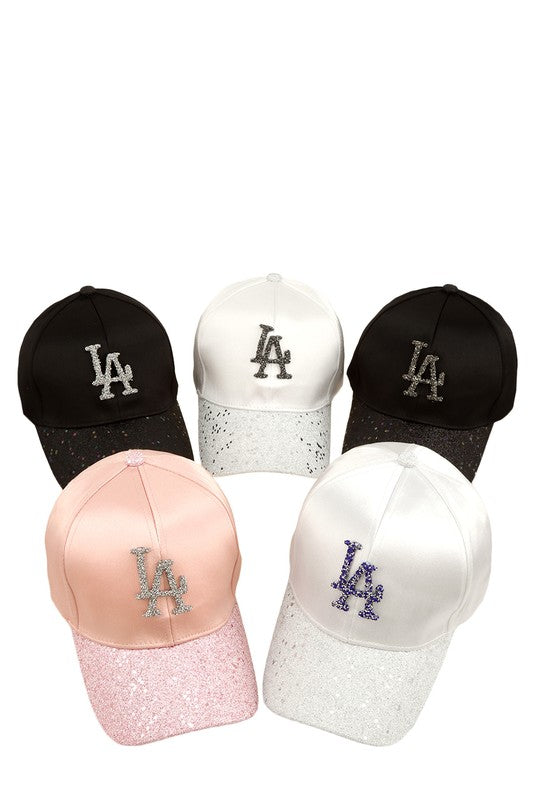 Riches & Righteousness Rhinestone LA Charm Sparkle Baseball Cap (Multiple Colors)