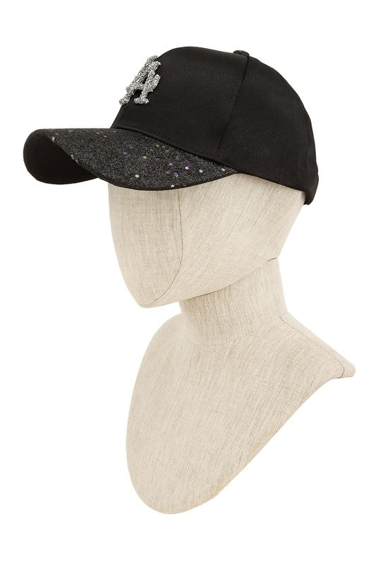 Riches & Righteousness Rhinestone LA Charm Sparkle Baseball Cap (Multiple Colors)