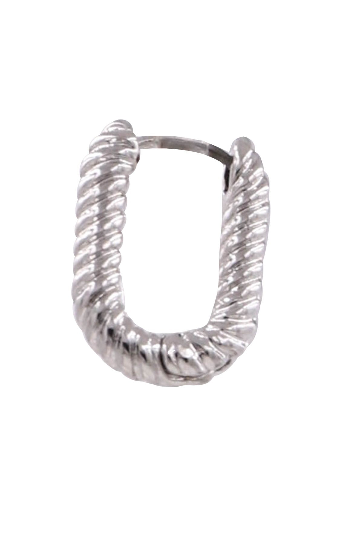 Metal Rope Hoop Earrings