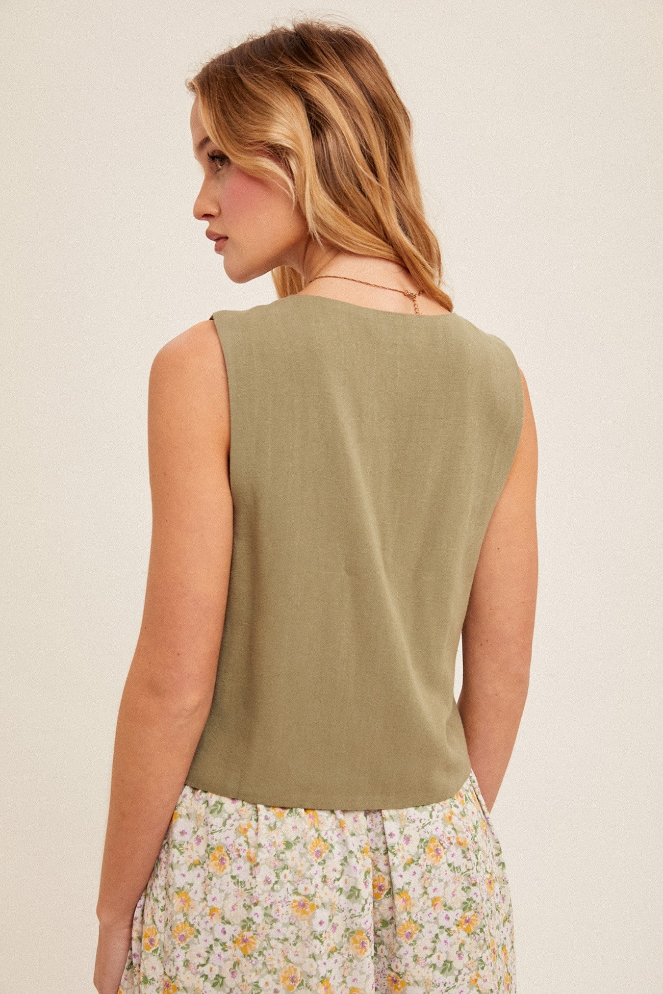 Bliss Is Beauty V-Neck Linen Vest