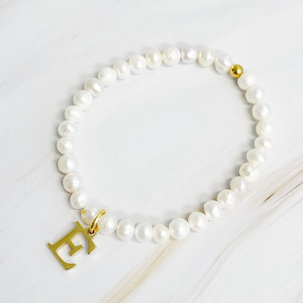 Mermaid Babe Freshwater Pearl Initial Charm Bracelet - BP