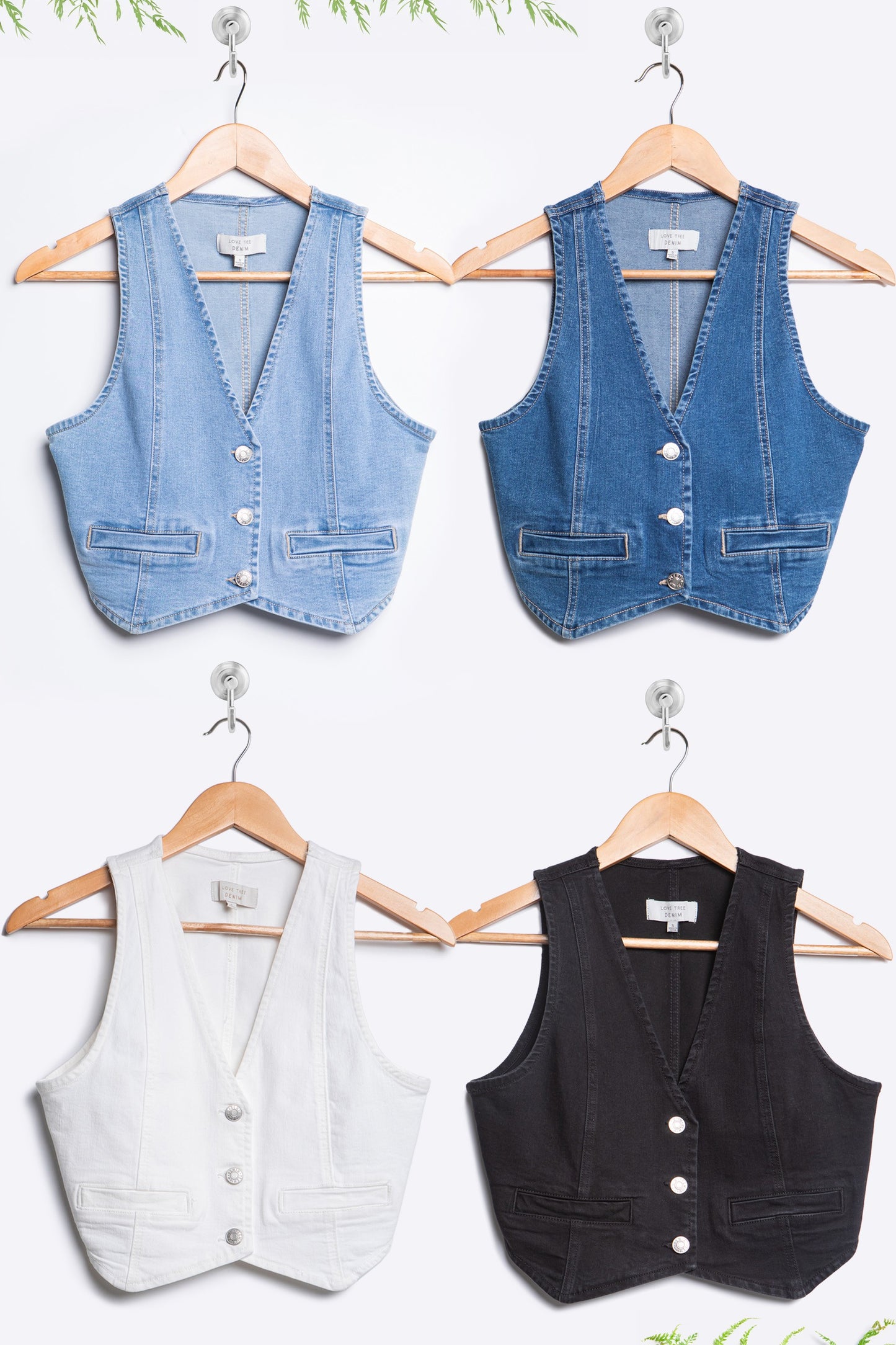 Rowdy But Sweet Denim Vest (Multiple Colors)