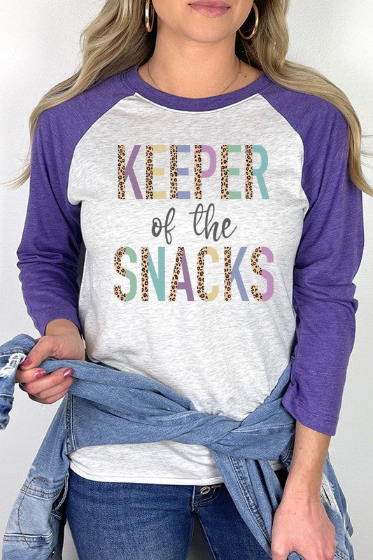 Mother's Day Keeper of the Snacks Graphic Raglan (Multiple Colors) - BP