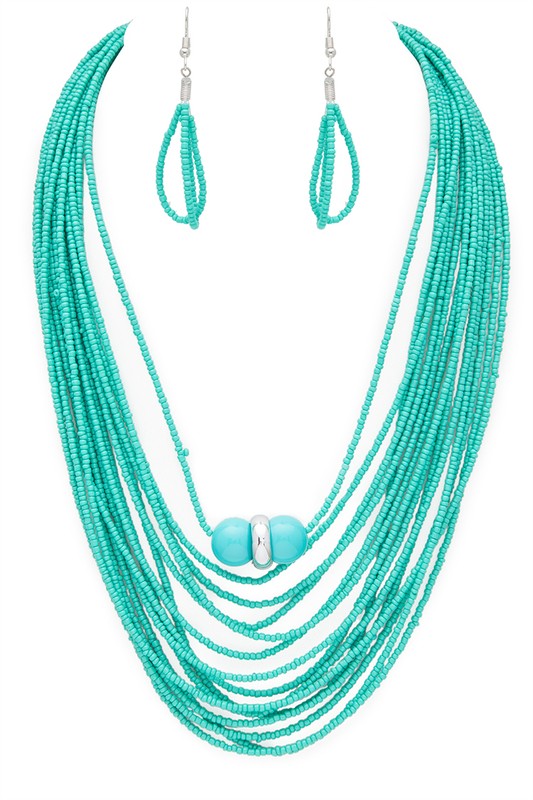 Never Too Old Layered Seed Beads Necklace Set (Multiple Colors)