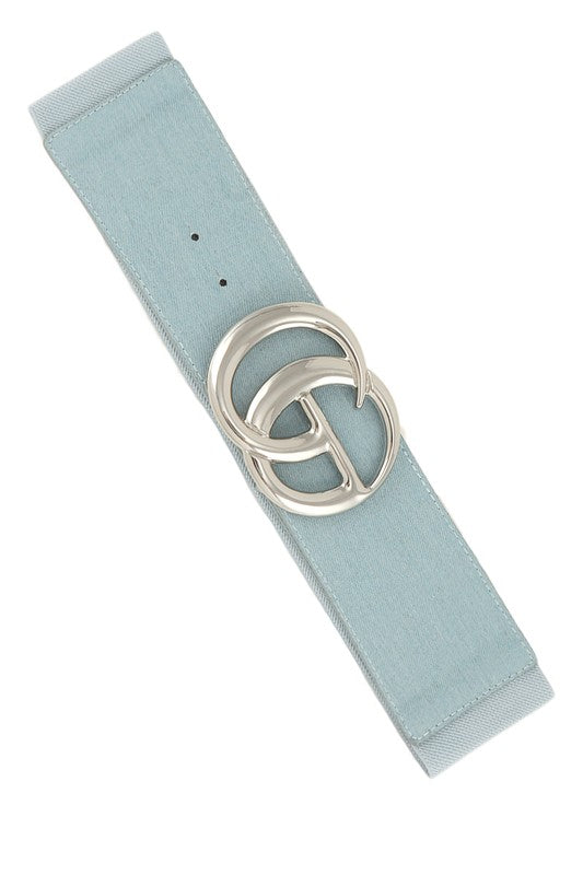 Blue Bliss Denim Elastic Belt with GO Buckle (Multiple Colors)