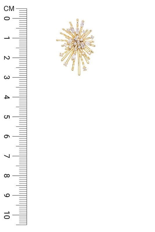 Starry Eyes Cubic Zirconia Firework Iconic Stud Earrings