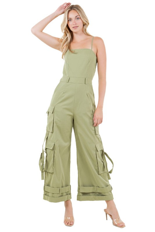 Kick Me In Gear Cargo Jumpsuit (Multiple Colors)