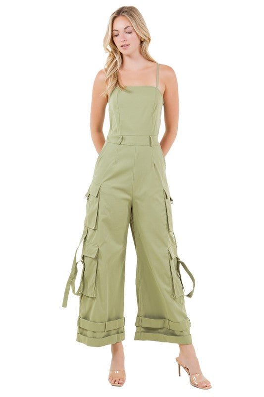 Kick Me In Gear Cargo Jumpsuit (Multiple Colors)