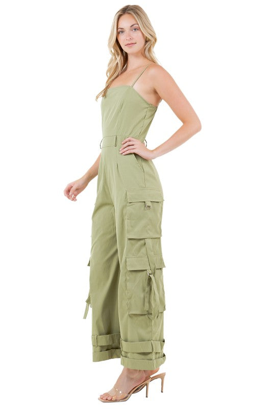 Kick Me In Gear Cargo Jumpsuit (Multiple Colors)