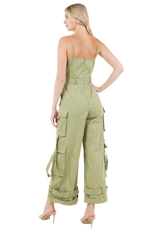 Kick Me In Gear Cargo Jumpsuit (Multiple Colors)