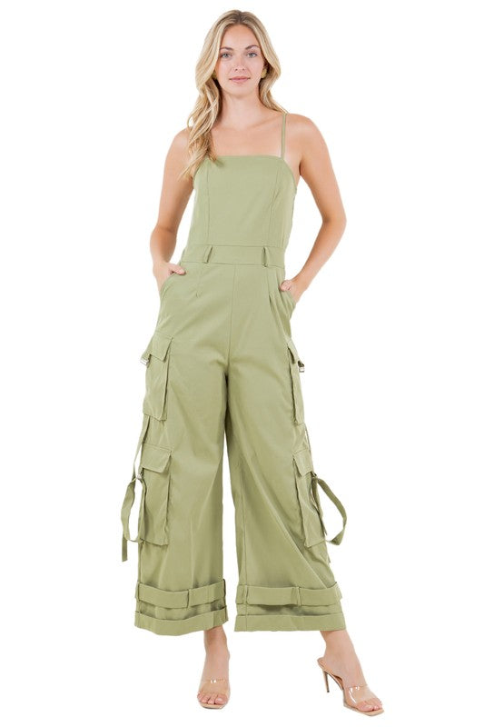 Kick Me In Gear Cargo Jumpsuit (Multiple Colors)