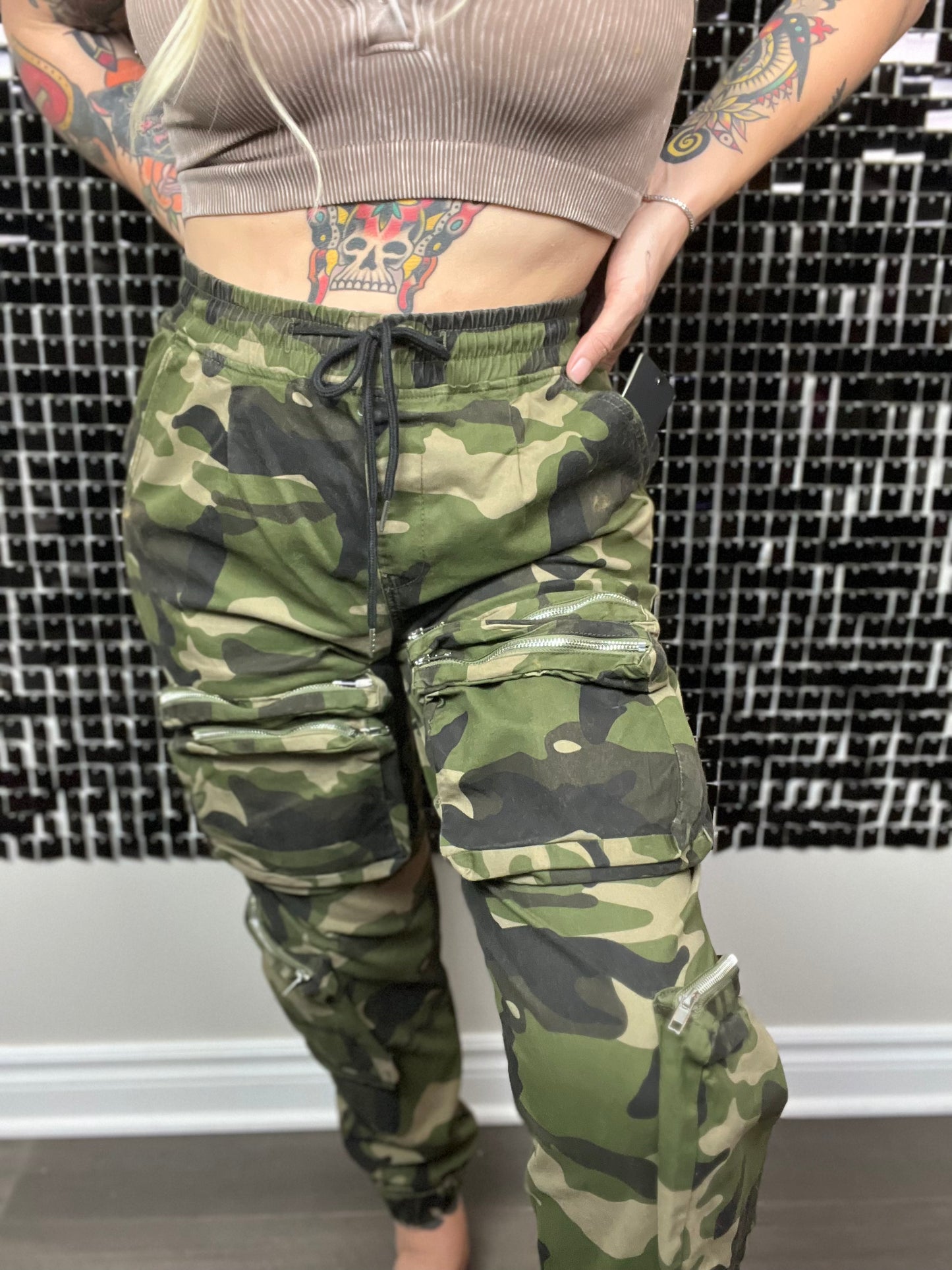 Army Of One Zipper Camo Cargo Pants