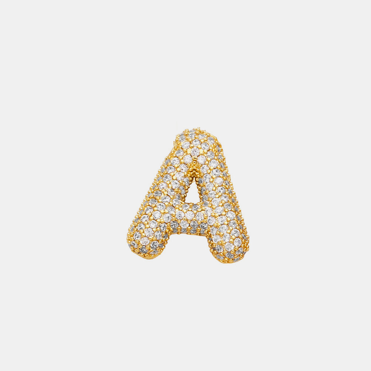 (A-K) Hi, My Name Is Inlaid Zircon Bubble Initial Necklace