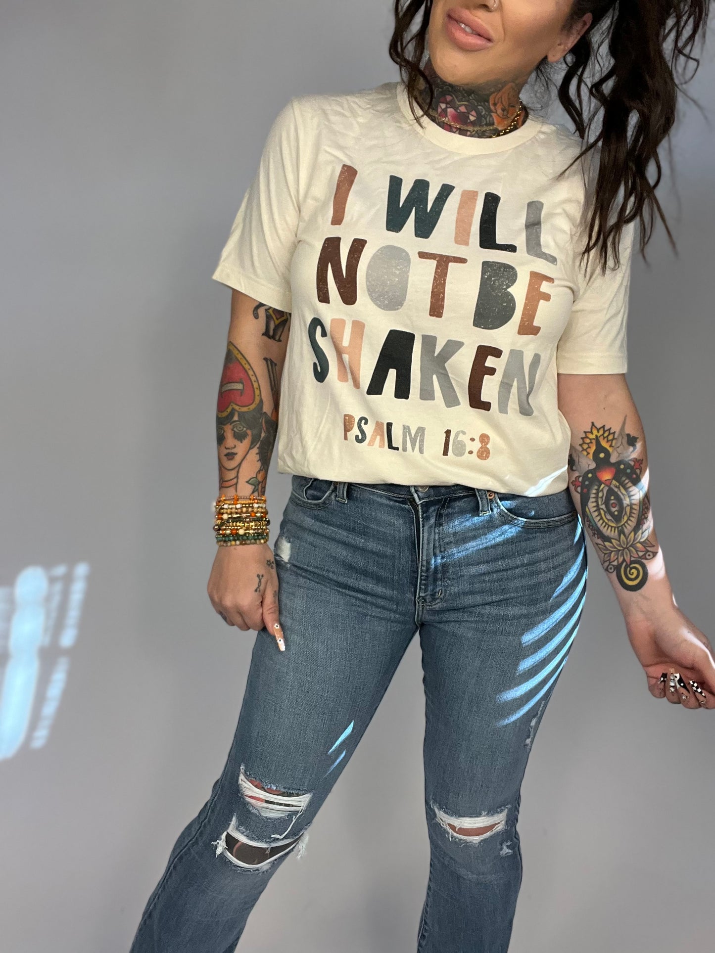 CURVY - I Will Not Be Shaken Easter PLUS SIZE Graphic Tee (MULTIPLE COLORS) - BP
