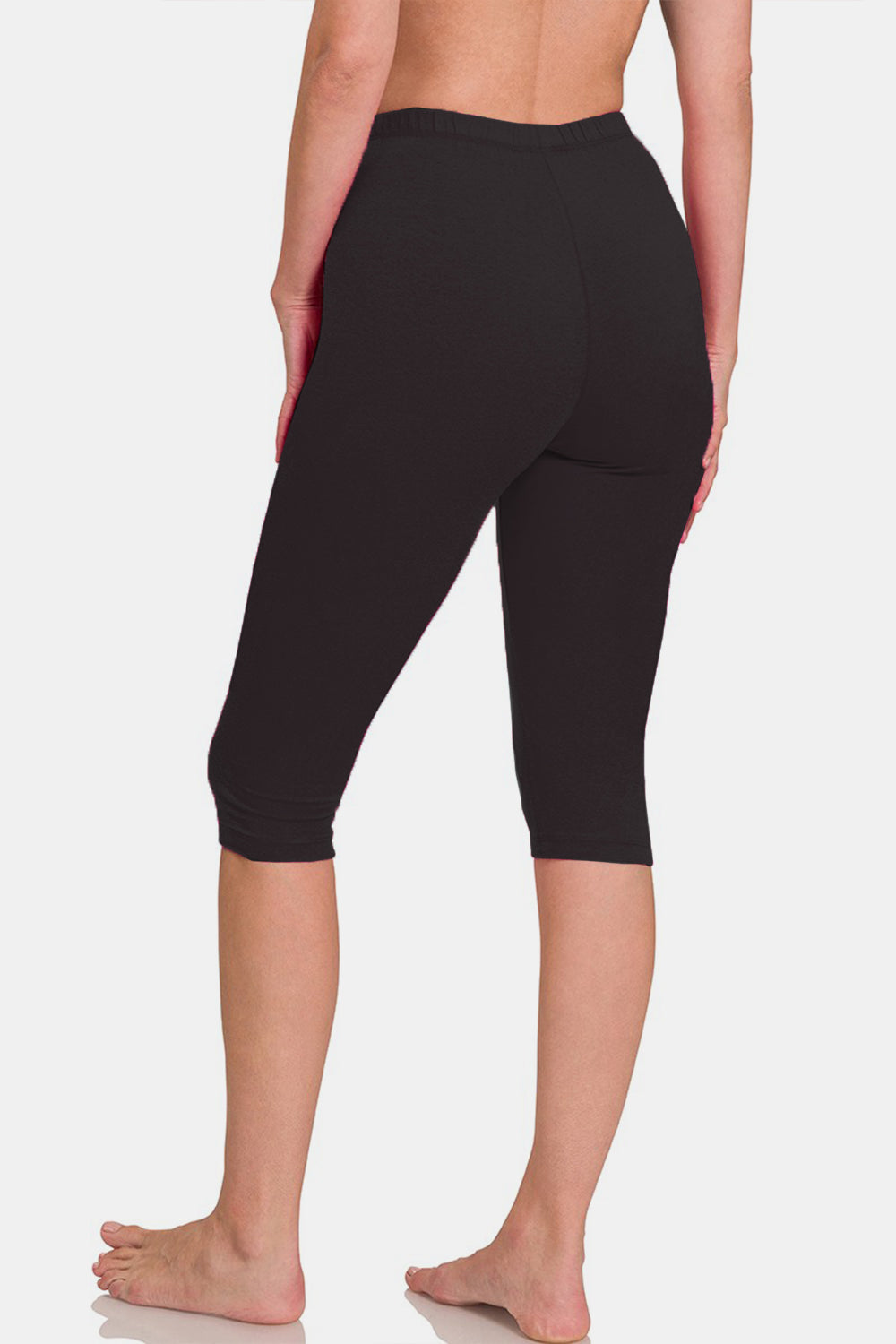 (S-3X) Athletic On Occasion Zenana High Waist Capris