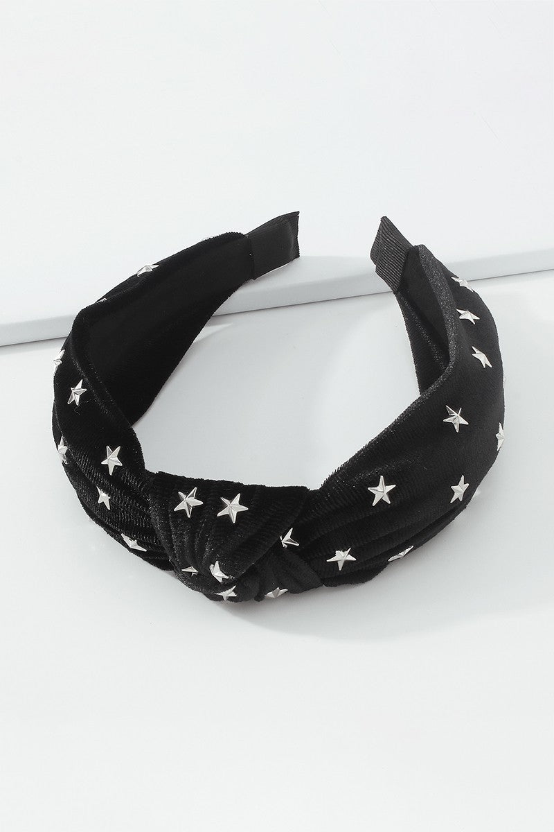 Second Star Velvet Color Stars Topknot Headband
