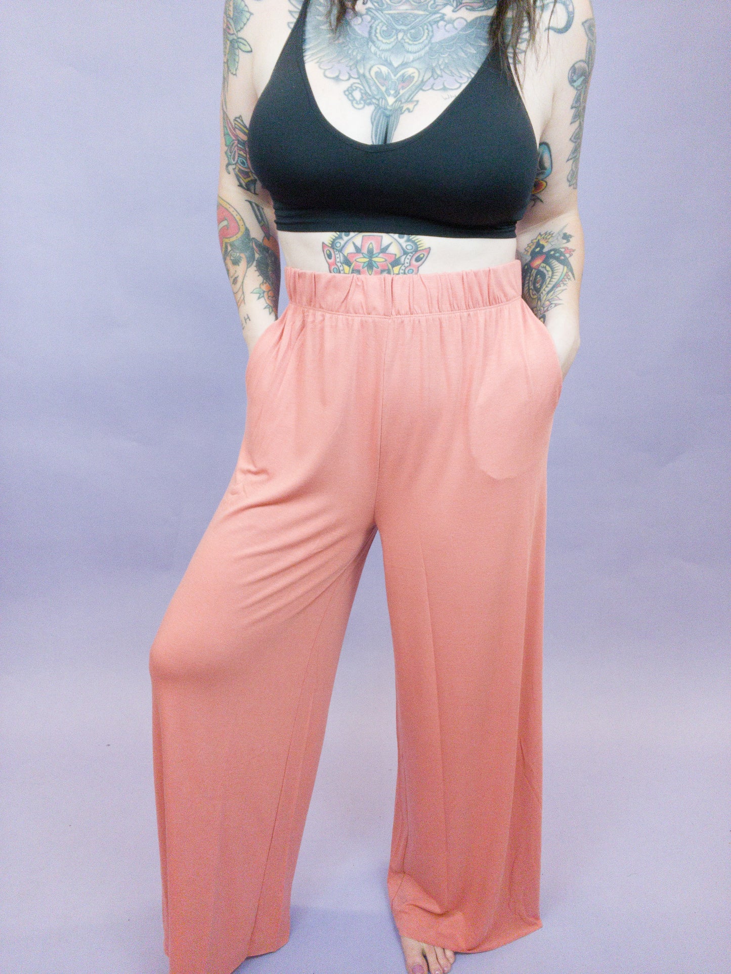 Curvy - Step in Success Wide Leg Pants w Pockets