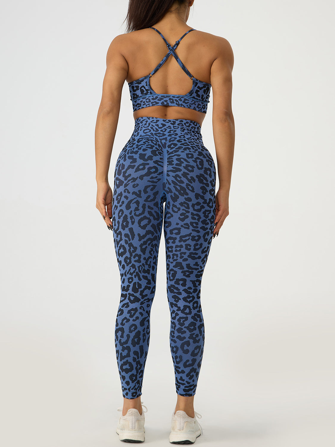 Prowlin For Gains Leopard Crisscross Top and Leggings Active Set (Multiple Colors)