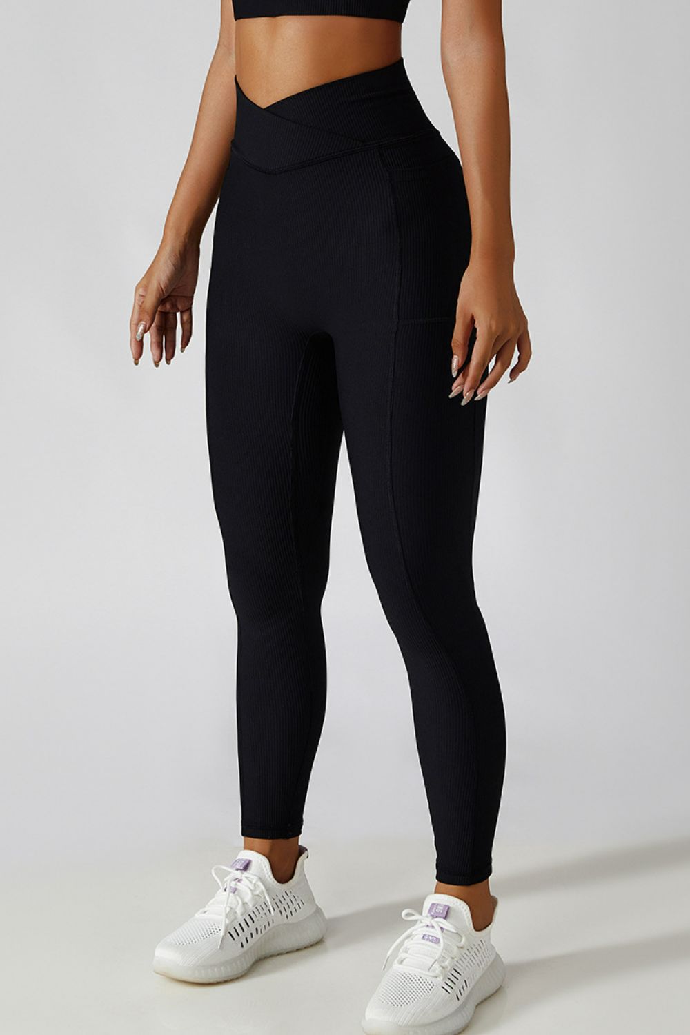 Winners Never Quit Crossover Waist Active Leggings (Basic Bae - Multiple Colors)