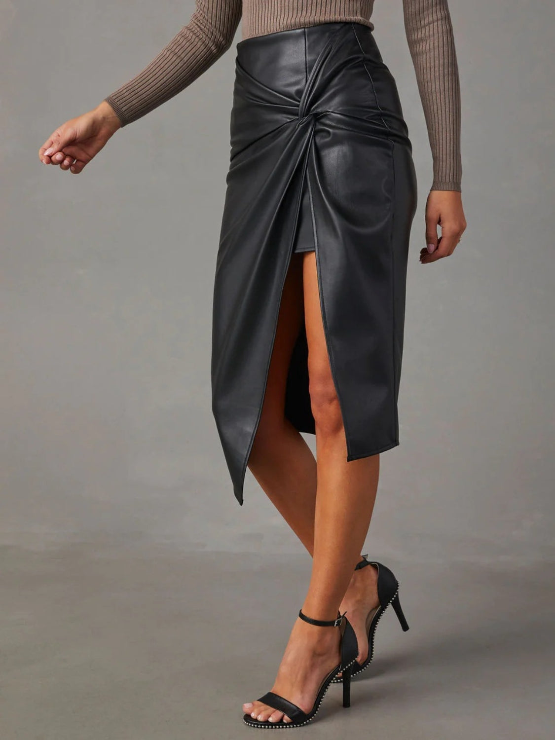 Spice You Up Twist Detail High Waist Skirt (Multiple Colors)