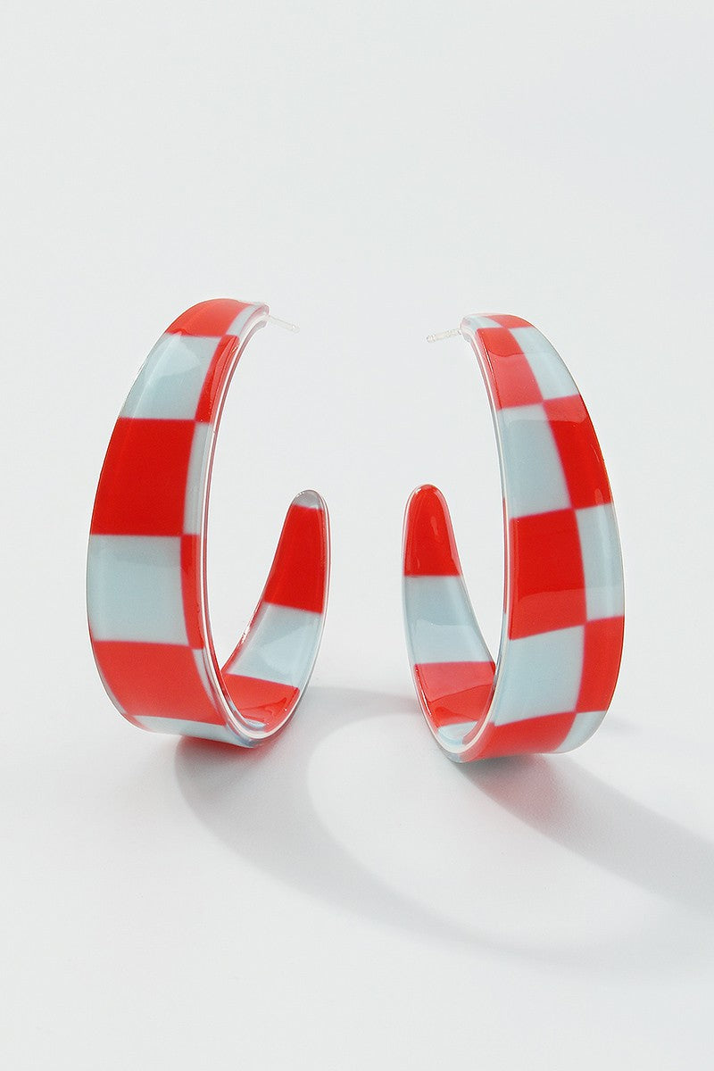 Sweet Tooth Retro Candy Color Resin Hoop Earrings