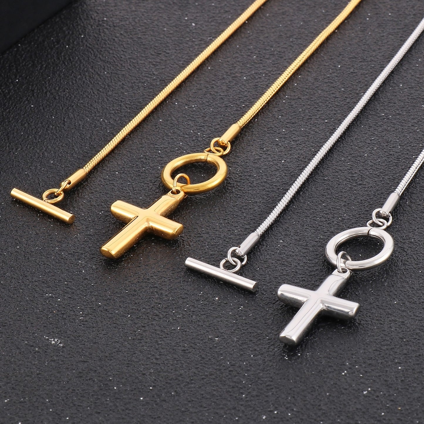 The Martha Cross Pendant Stainless Steel Necklace