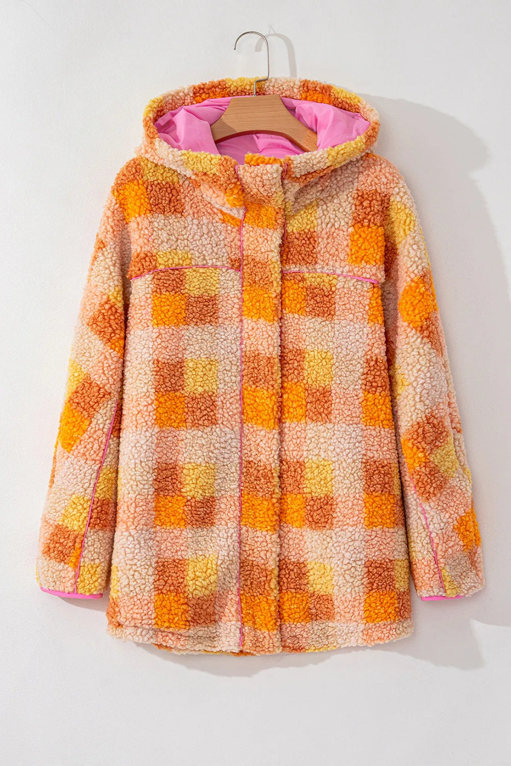 Sweet Temptations Plaid Long Sleeve Hooded Jacket