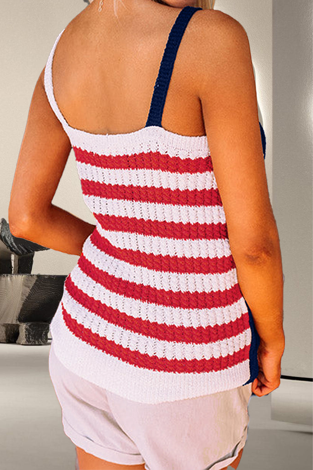 Rich In History US Flag Theme V-Neck Knit Cami