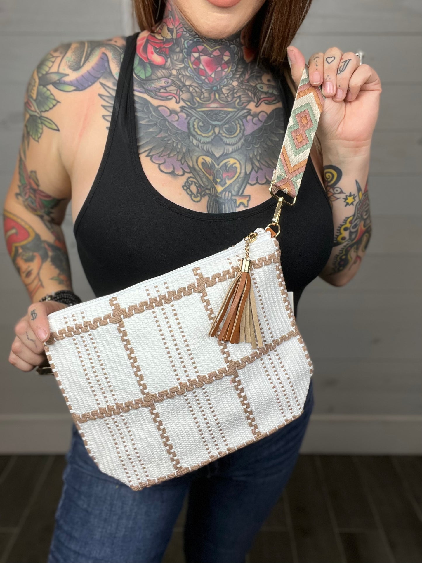 On My Own Path Woven Crossbody Bag