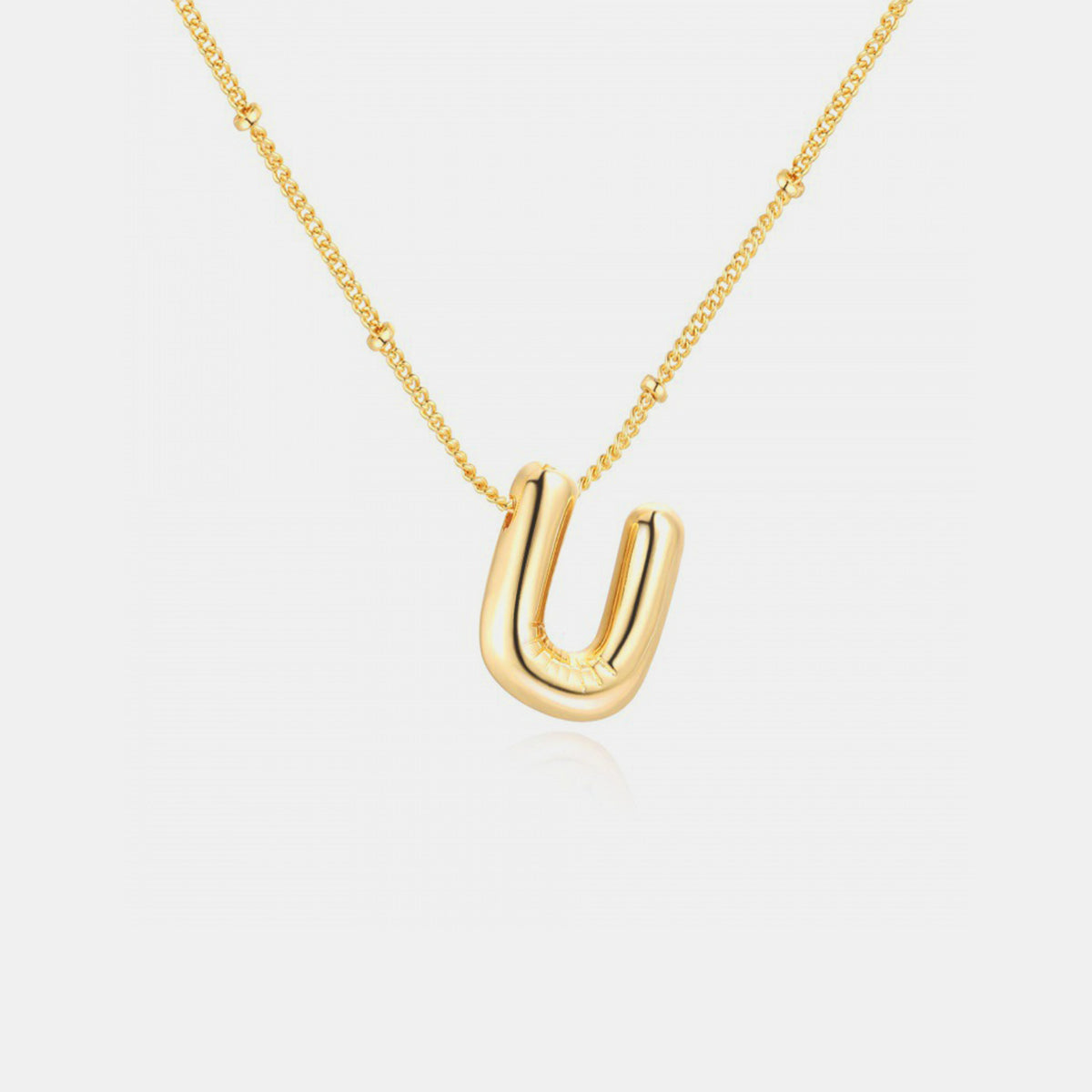 (T-Z) What’s My Name Gold-Plated Bubble Initial Necklace