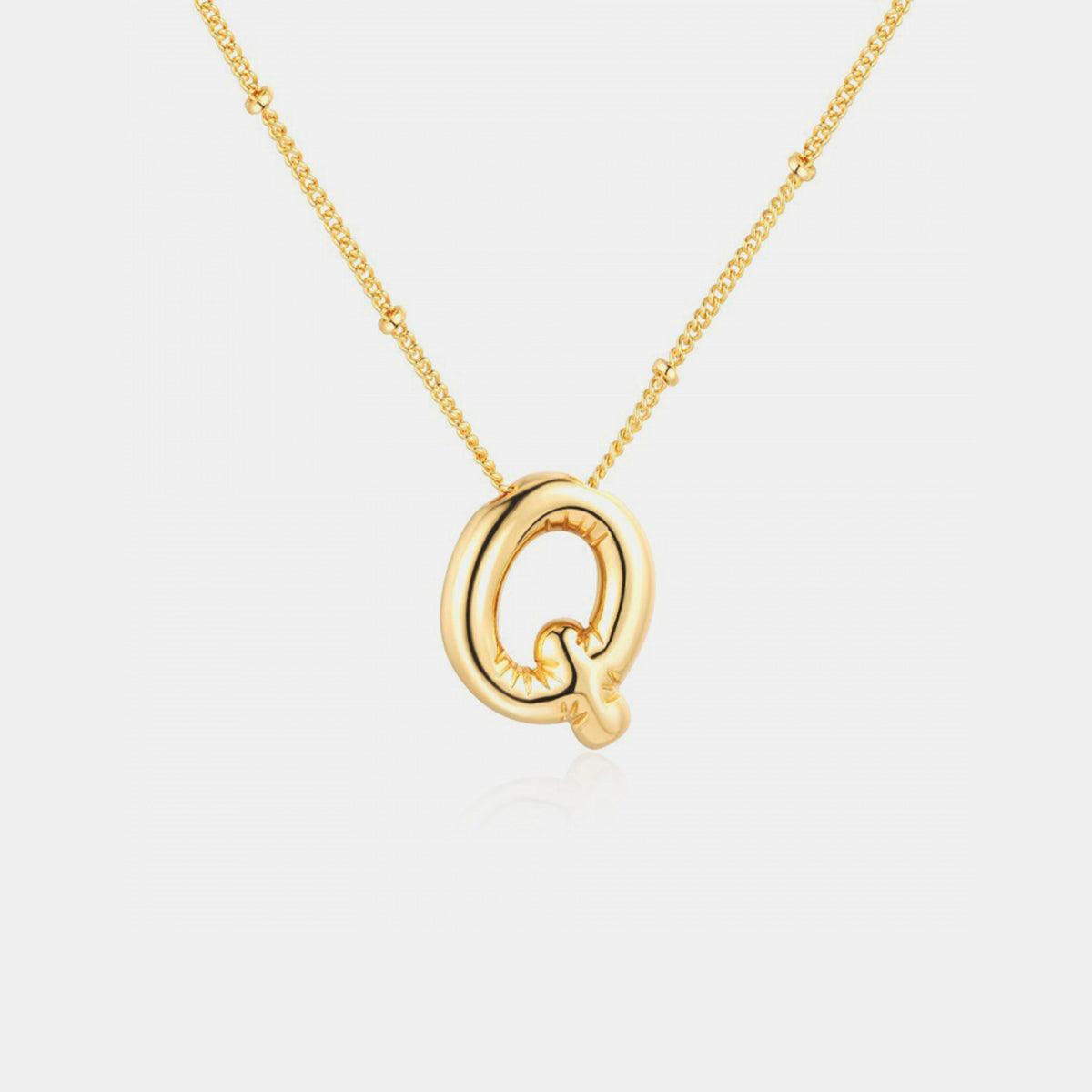 (K-S) What’s My Name Gold-Plated Bubble Initial Necklace