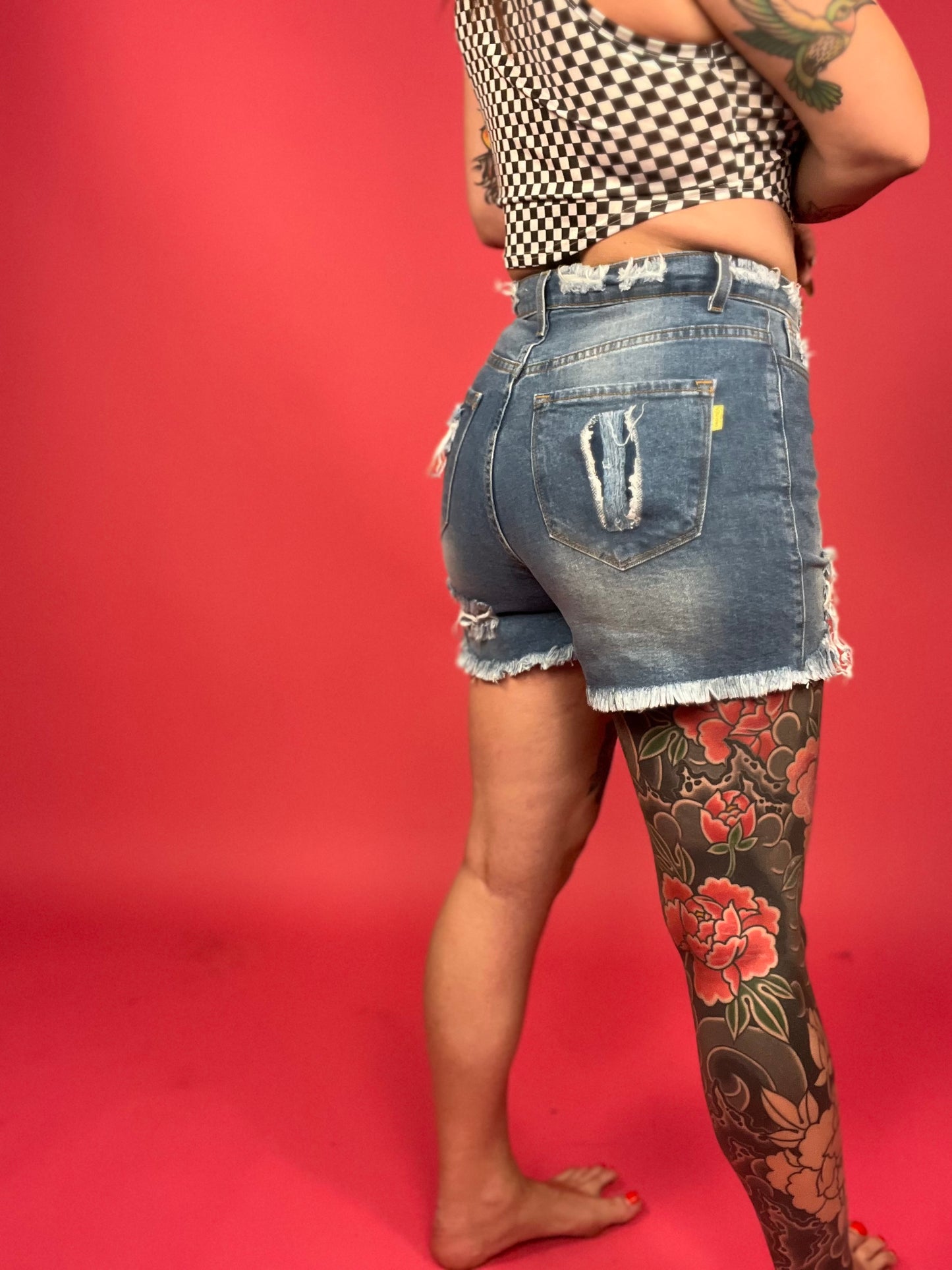 Vibrant M.I.U. Distressed Denim Short - BP