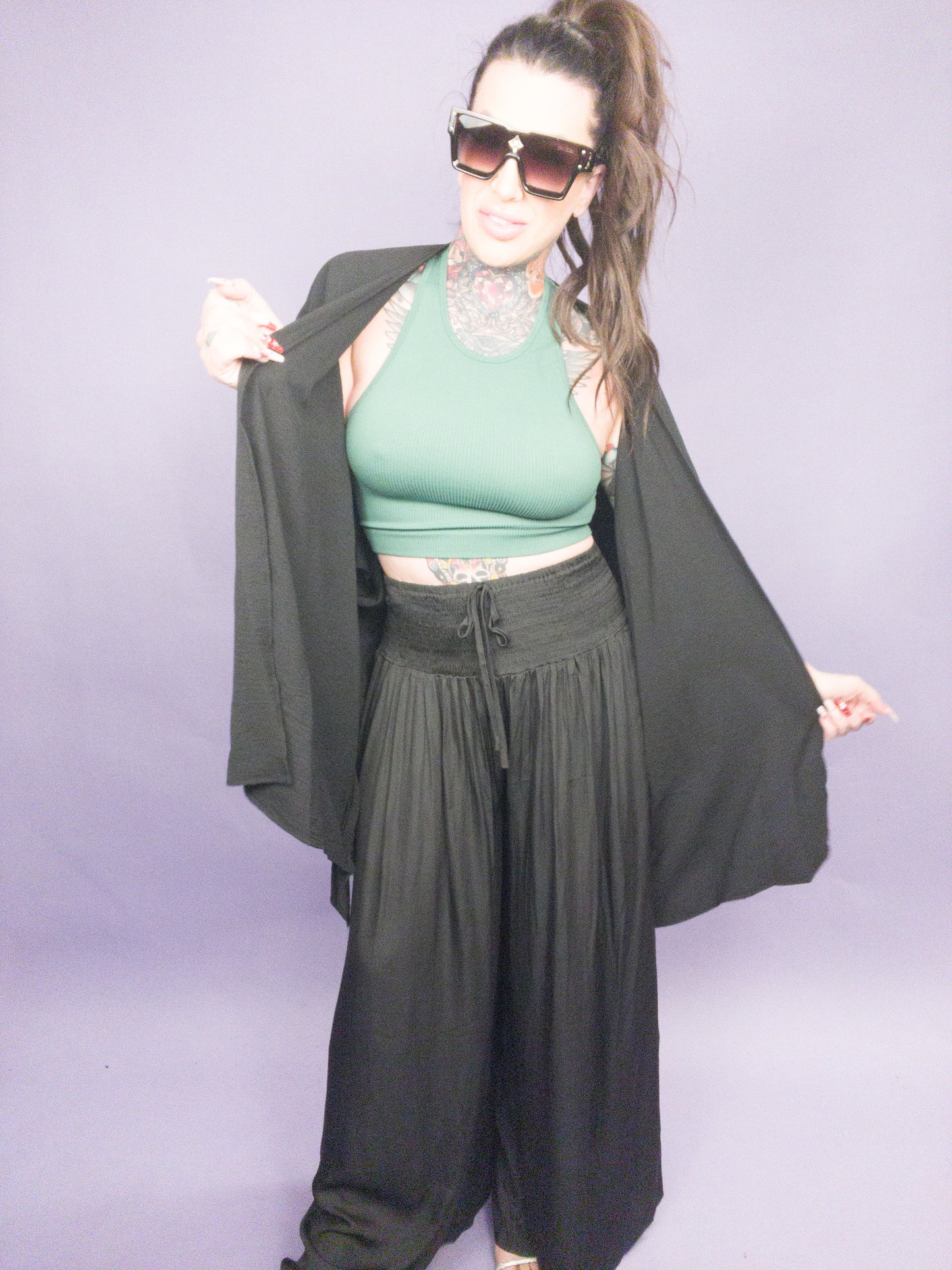 CURVY/REG - Jade By Jane - Wide Sleeves Ruffle Kimono