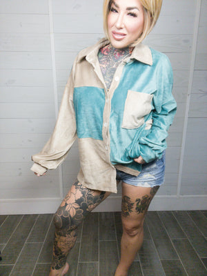 Grew Up In A Small Town Knit Shacket