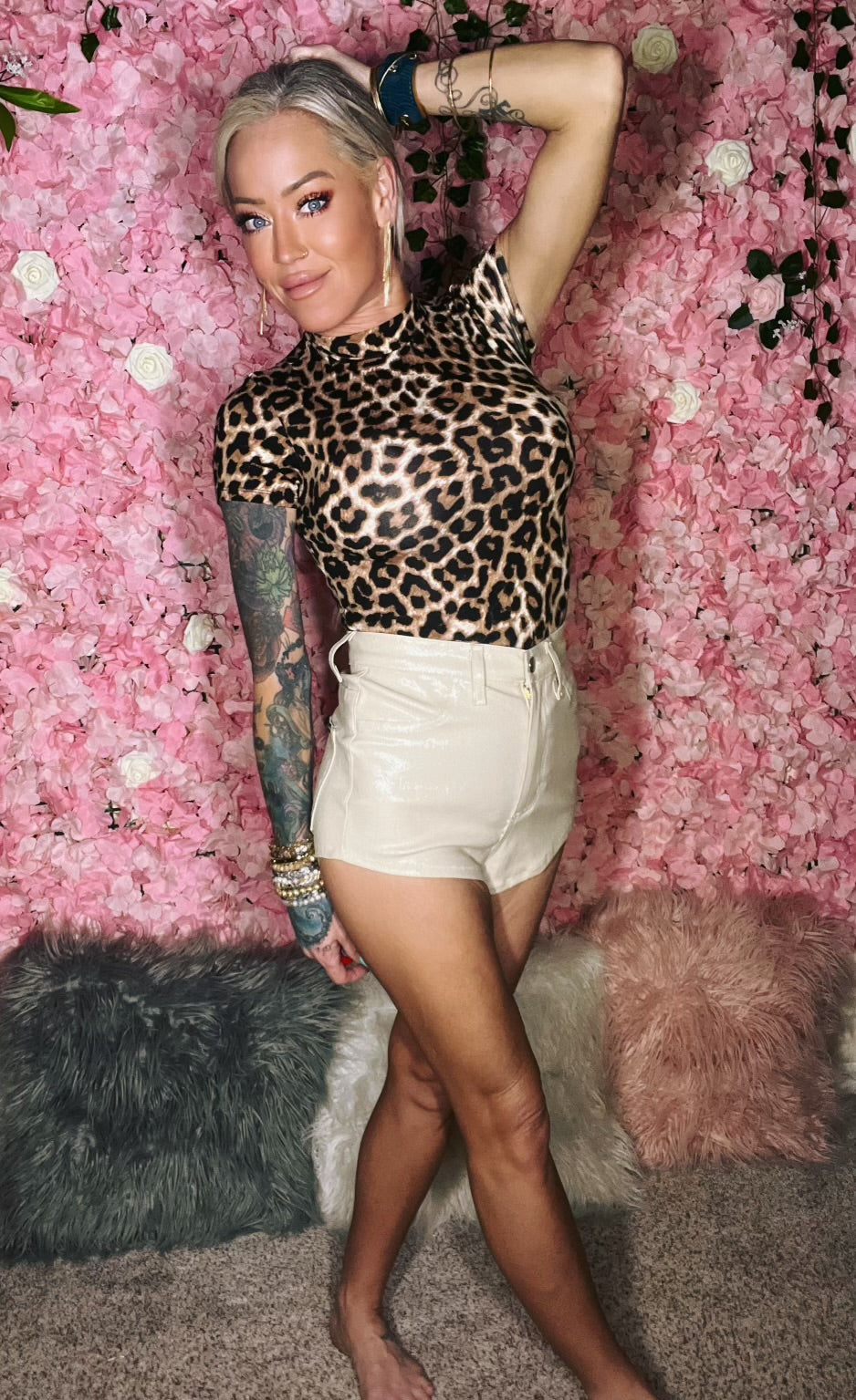 Completely Smitten Leopard Mock Neck Bodysuit