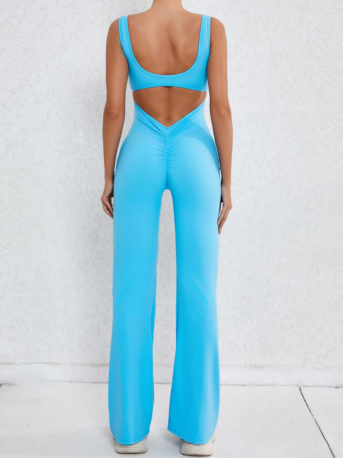 Check Me Out  Cutout Wide Strap Scoop Neck Active Jumpsuit (Multiple Colors)